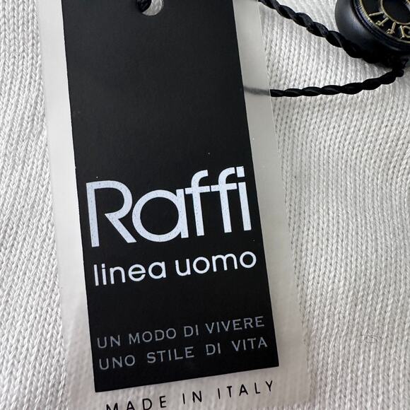 Raffi Linea Uomo Sweater Men’s Small Ivory Long Sleeve Lightweight Pullover New - Picture 5 of 12